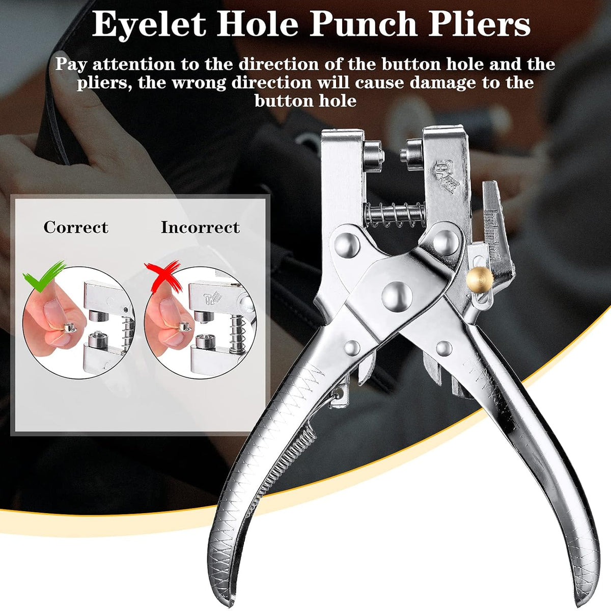 3/16 Inch Grommet Hole Punch Tool Kit with 200Pcs Grommets Eyelets