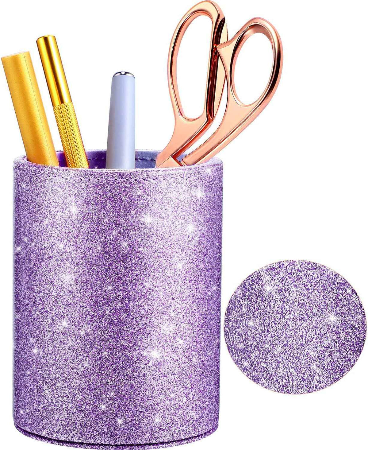 PU-Stifthalter mit Glitzer, glänzend, für Damen und Mädchen, luxuriöser Make-up-Pinselhalter