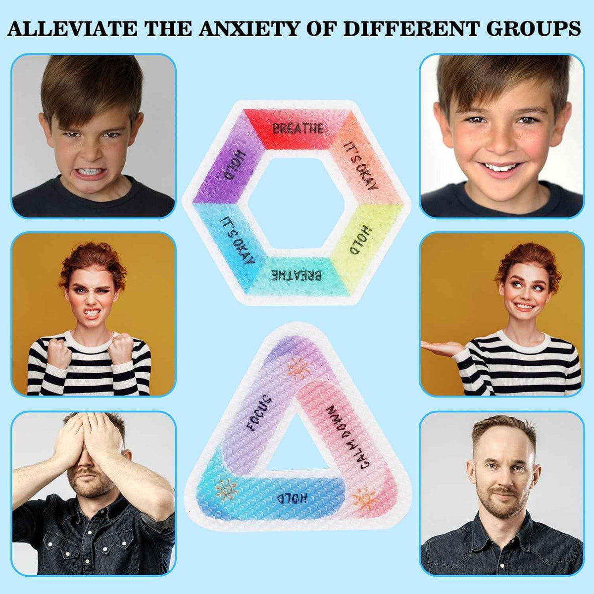 48 Pieces Calm Stickers for Anxiety Sensory Stickers
