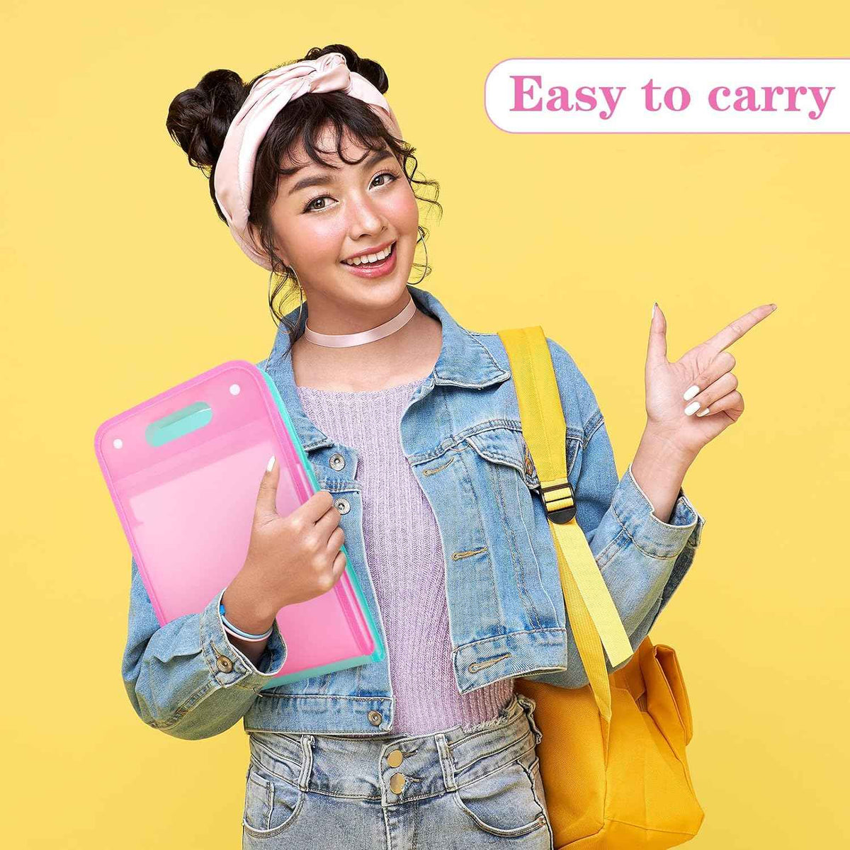 2Pcs A4 Vertical File Folder,13 Pockets Plastic for Classroom,Home,Office