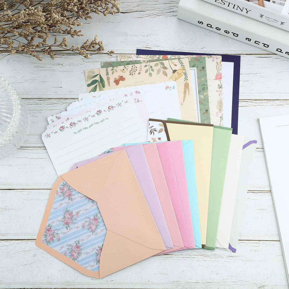 72 stuks briefpapier en enveloppen set vintage bloemen brief schrijven