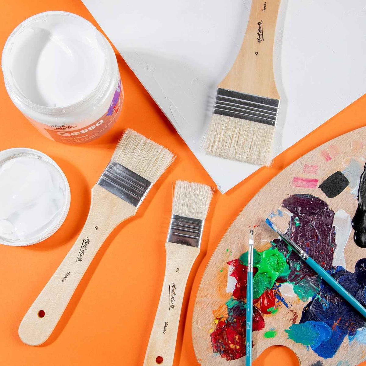 Mont Marte Gesso Brushes Sizes 2.4.6