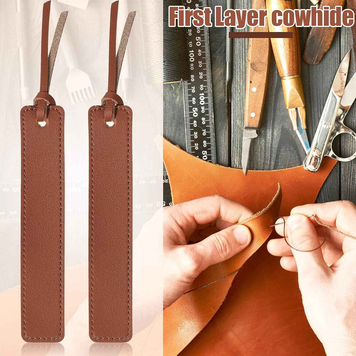 Handmade Genuine Leather Bookmarks 10 Pack