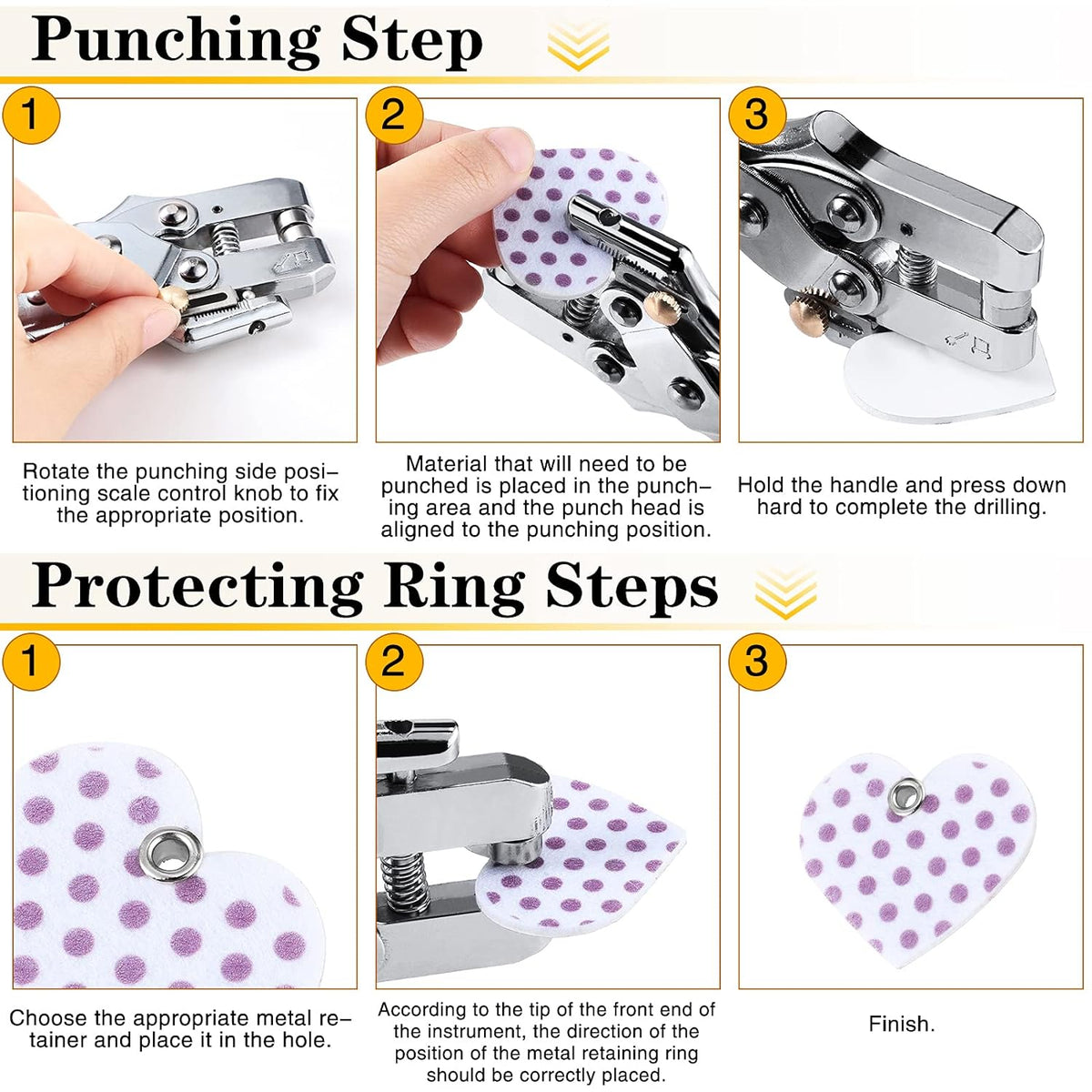 3/16 Inch Grommet Hole Punch Tool Kit with 200Pcs Grommets Eyelets
