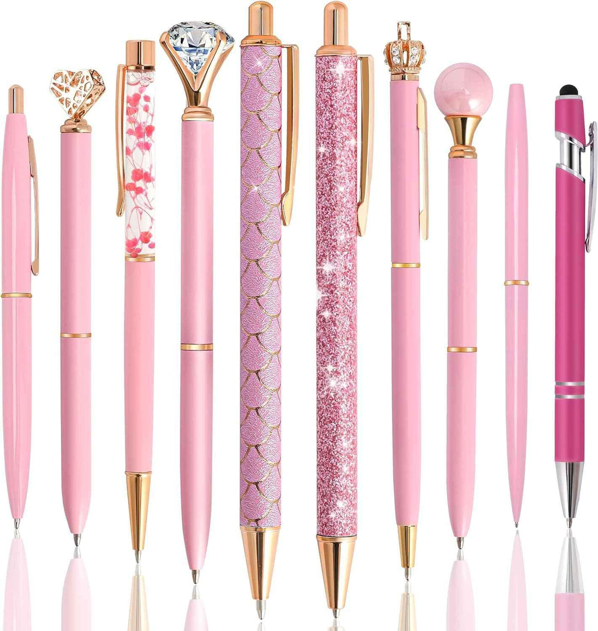 10st kulspetspennor Set Party Favors för barn Lila Rosa Pens Presenter