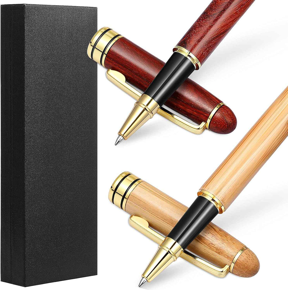 2 stuks bamboe houten balpen handgemaakte palissander pennen