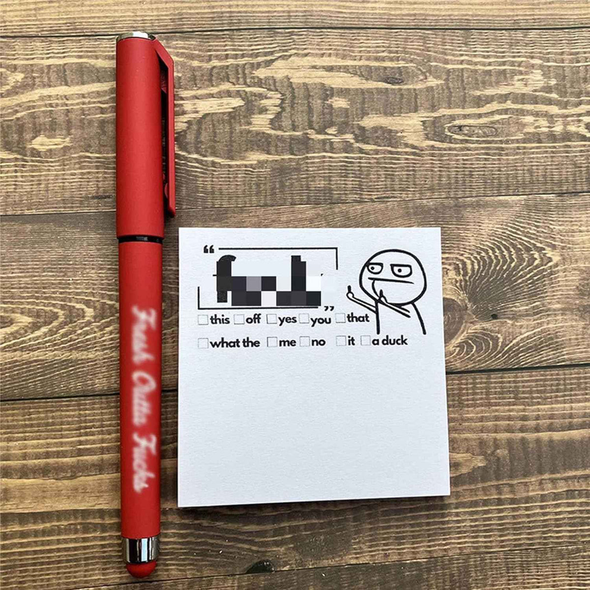 Fresh Outta Fucks Block und Stift mit lustigen Aufklebern, 2er-Pack