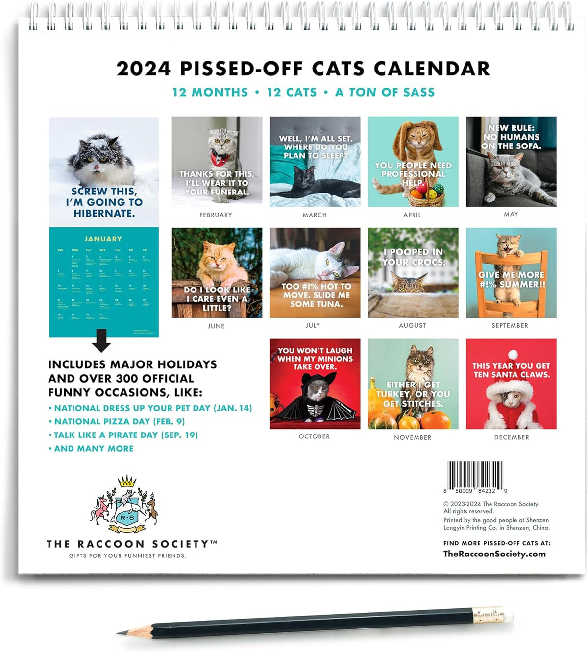 2026 Pissed-Off Cats Wall Calendar