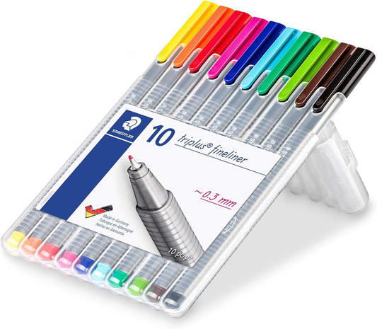 STAEDTLER Dreiecksstift, Fineliner Triplus, 334 SB10 0,3 mm, 10 Farben