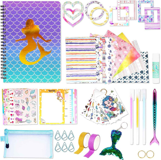 DIY Scrapbook Journal Kit für Mädchentagebuch 6-14 Jahre Meerjungfrau