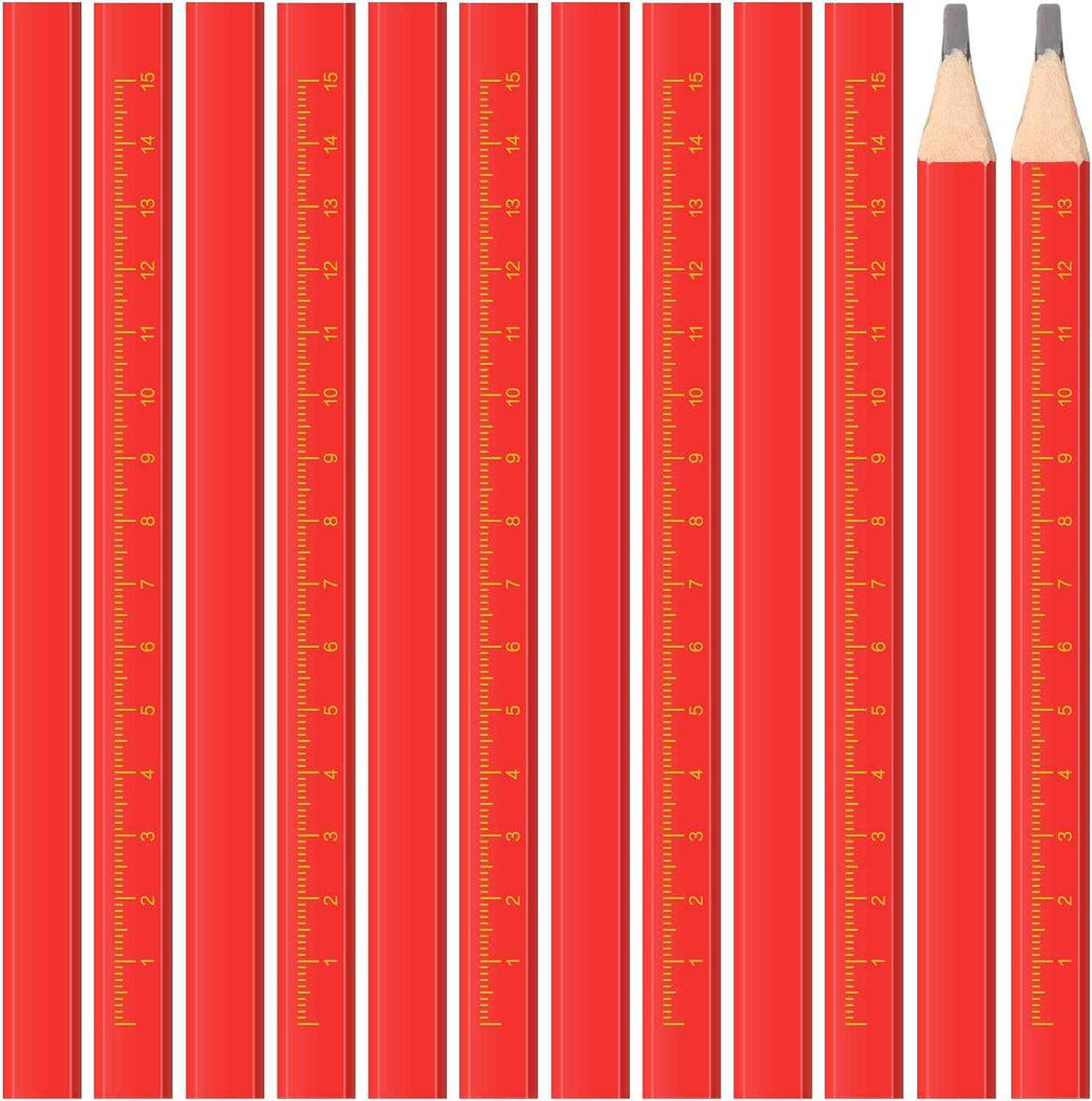100 Pieces Octagonal Red Hard Black Carpenter Construction Pencils