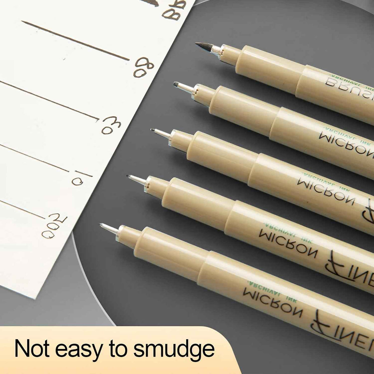 M&G 9Pcs Micron Fineliner Pens Nålespissmarkører Svart blekk