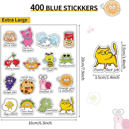 400 sztuk naklejek Punny Rewards dla dzieci w klasie nauczycielskiej