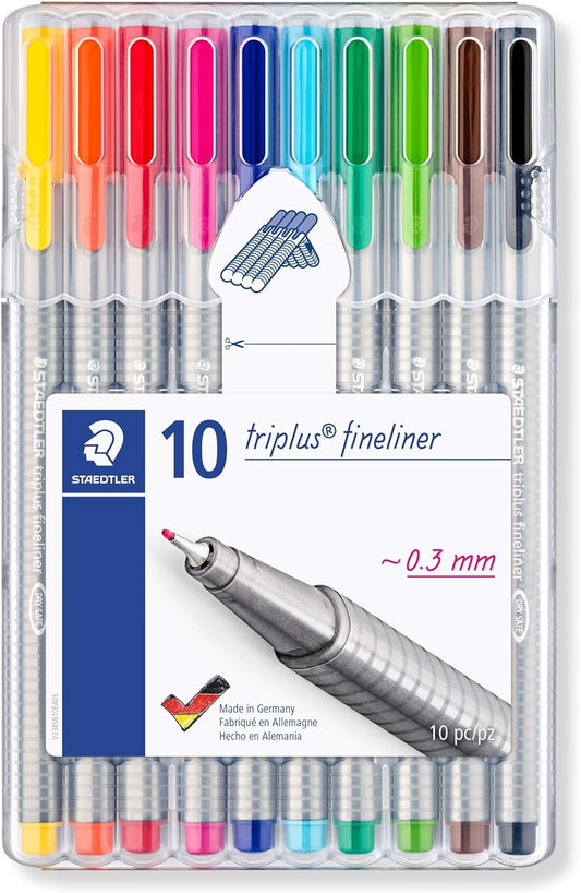 STAEDTLER Dreiecksstift, Fineliner Triplus, 334 SB10 0,3 mm, 10 Farben
