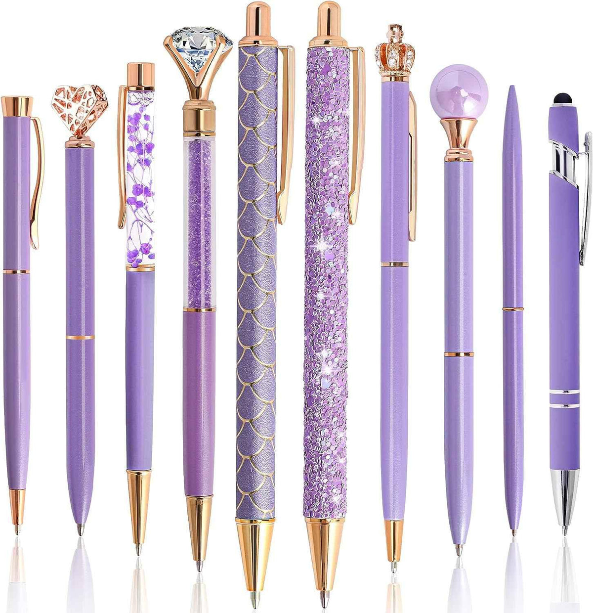 10st kulspetspennor Set Party Favors för barn Lila Rosa Pens Presenter