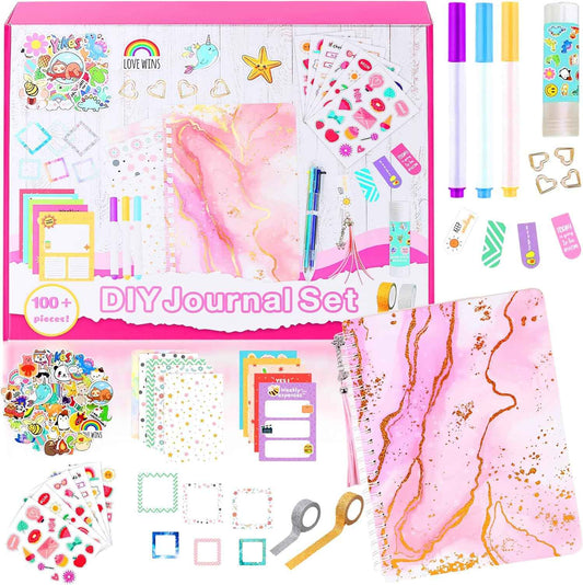 DIY Scrapbook-Tagebuch-Set für Mädchen im Alter von 6–14 Jahren, Rosa