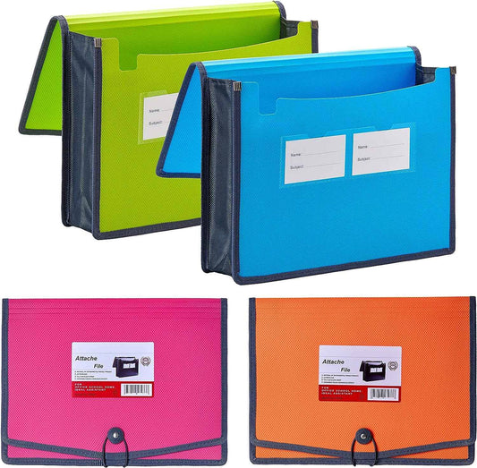 Portefeuille de fichiers extensible en plastique, 4 couleurs, organisateur de documents, format lettre A4